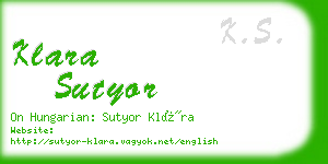 klara sutyor business card